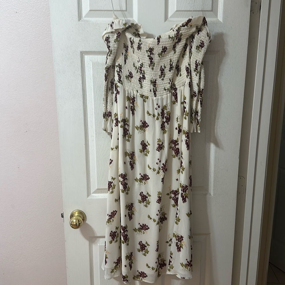 Reformation Kellie Grapes on the Vine Long Sleeve Maxi